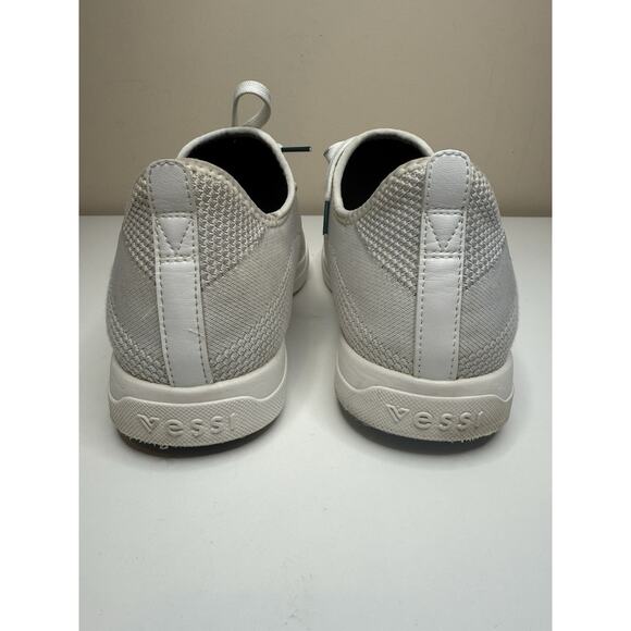 Vessi Weekend Sneaker Mens 12 Marbled White Knit Low Lace Up Athleisure Shoe - Picture 4 of 10